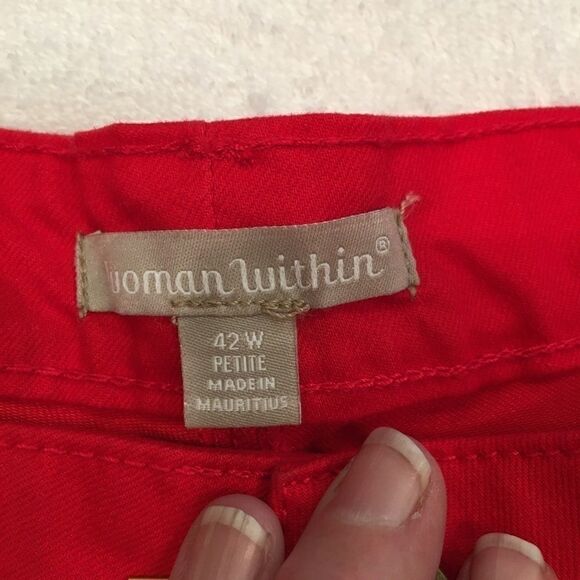 Woman Within size 42w Petite red Capris NWOT - Picture 11 of 11